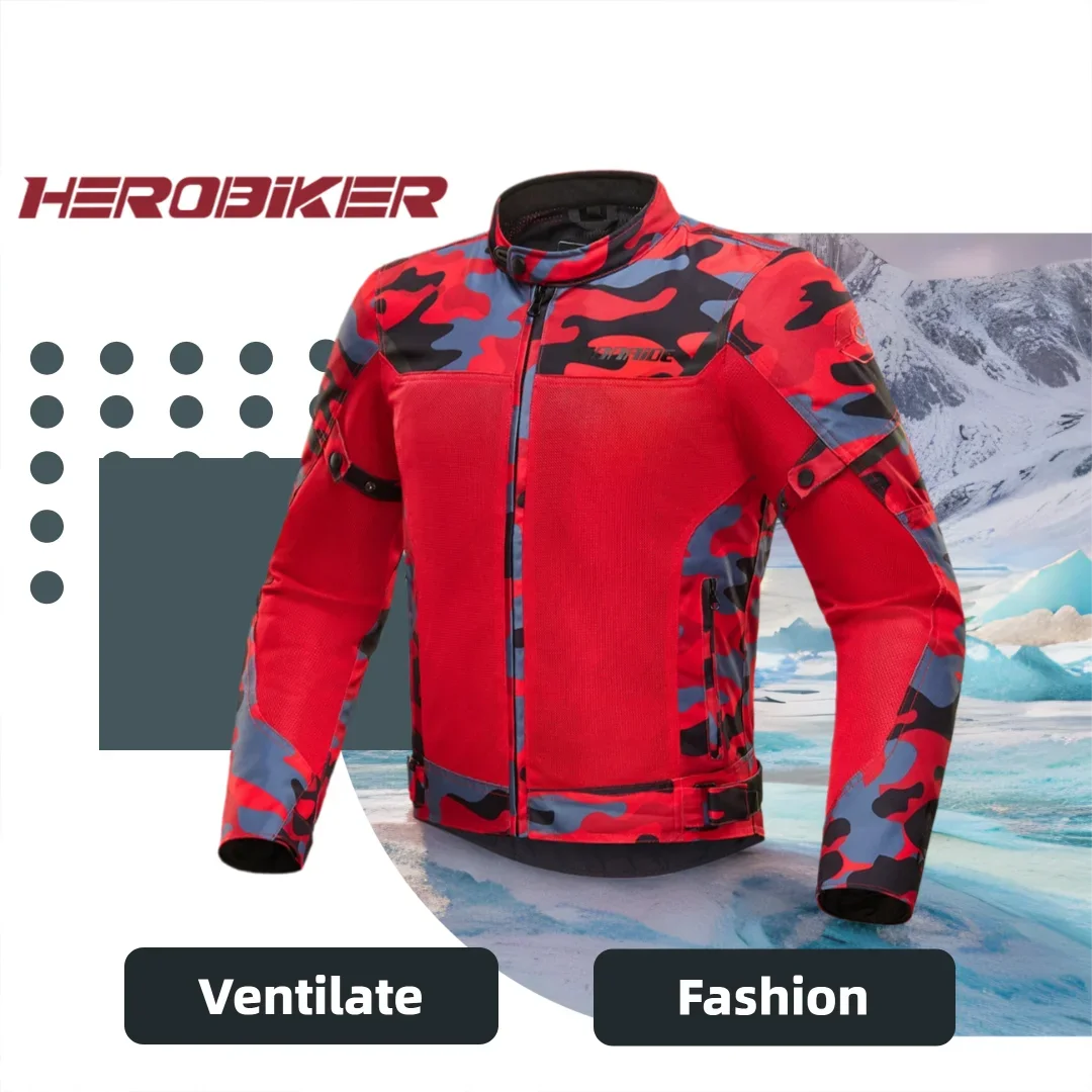 

Motorcycle Jacket Wear Resistant Anti Drop Summer Breathable Motorcycle Riding Jacket Men's Mesh Breathable Moto Clothing