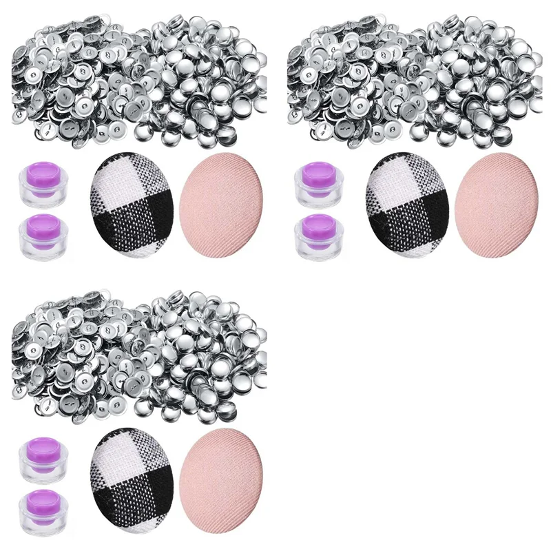 

300 комплектов крышек, набор пуговиц с инструментами, размер пуговиц для покрытия, самозакрытия, пуговицы из ткани «сделай сам», 0,59 дюйма