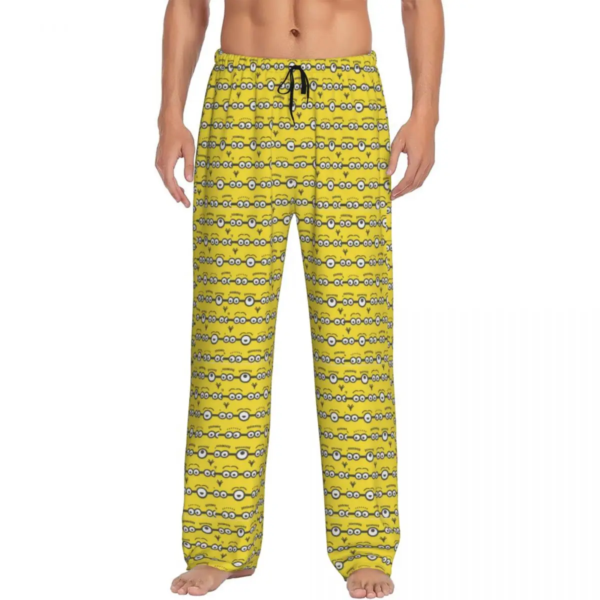 Pantalon de pyjama personnalisé M-Minions pour hommes, vêtements de nuit classiques Kawaii, bas de sommeil lounge commandés avec poches