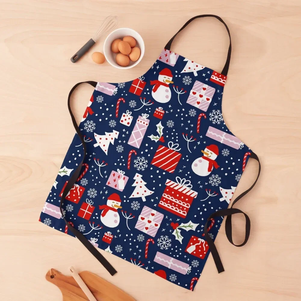 

Winter Pattern Apron Chef Accessories For Nail Stylist Woman Work chef for man Apron