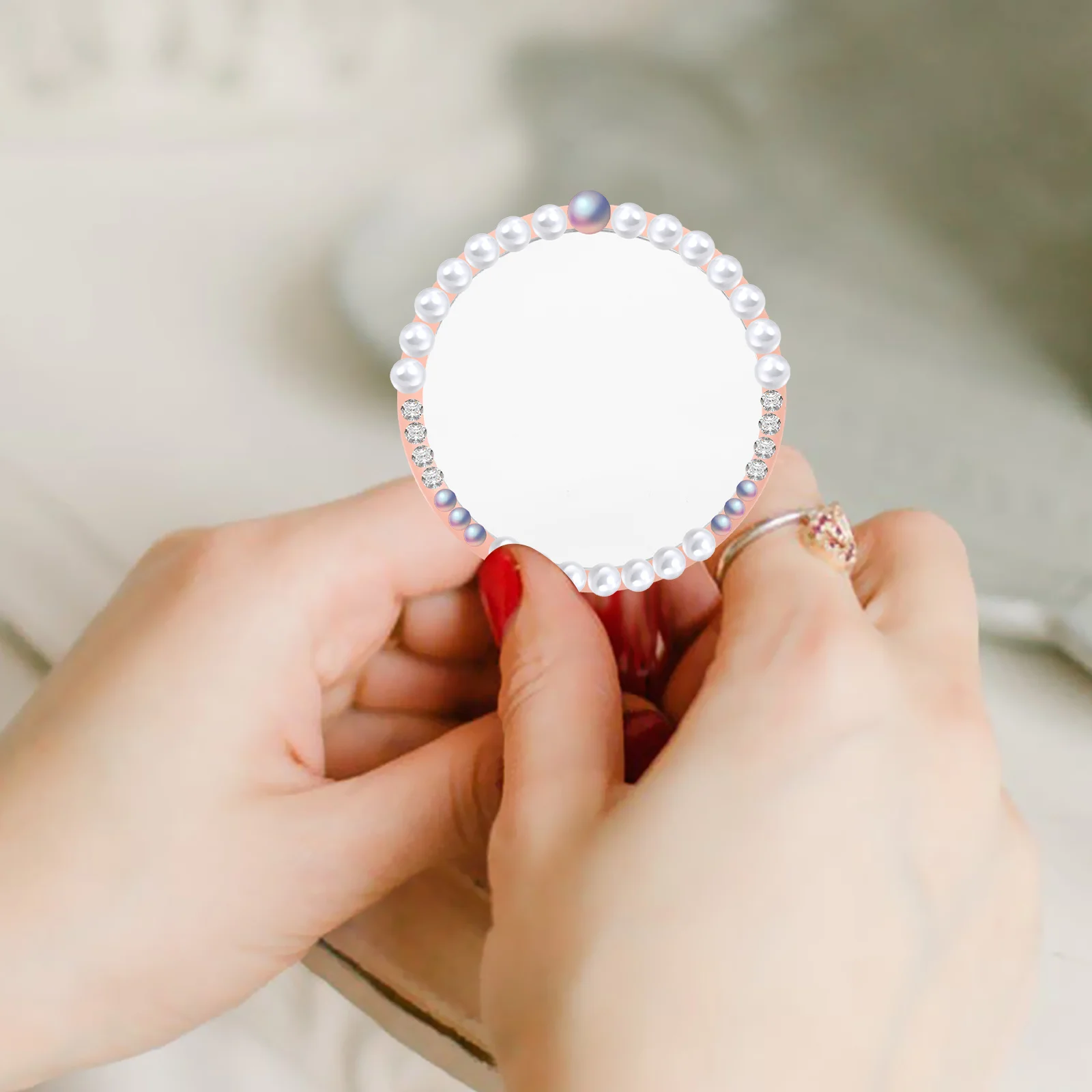 10 peças espelho de vidro artesanal para artesanato maquiagem compacta cosméticos espelhos diy