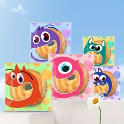 100pcs Cartoon Cute Self-Sealing Bags Transparent Plastic, Perfect For Baking, Gifts & Stationery Cookie Bags Cookie Packaging