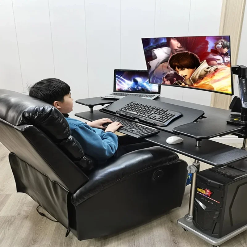 Adjustable Sit-Stand Desk, Versatile Folding Table, Comfortable Gaming Chair, Efficient Computer Workstation