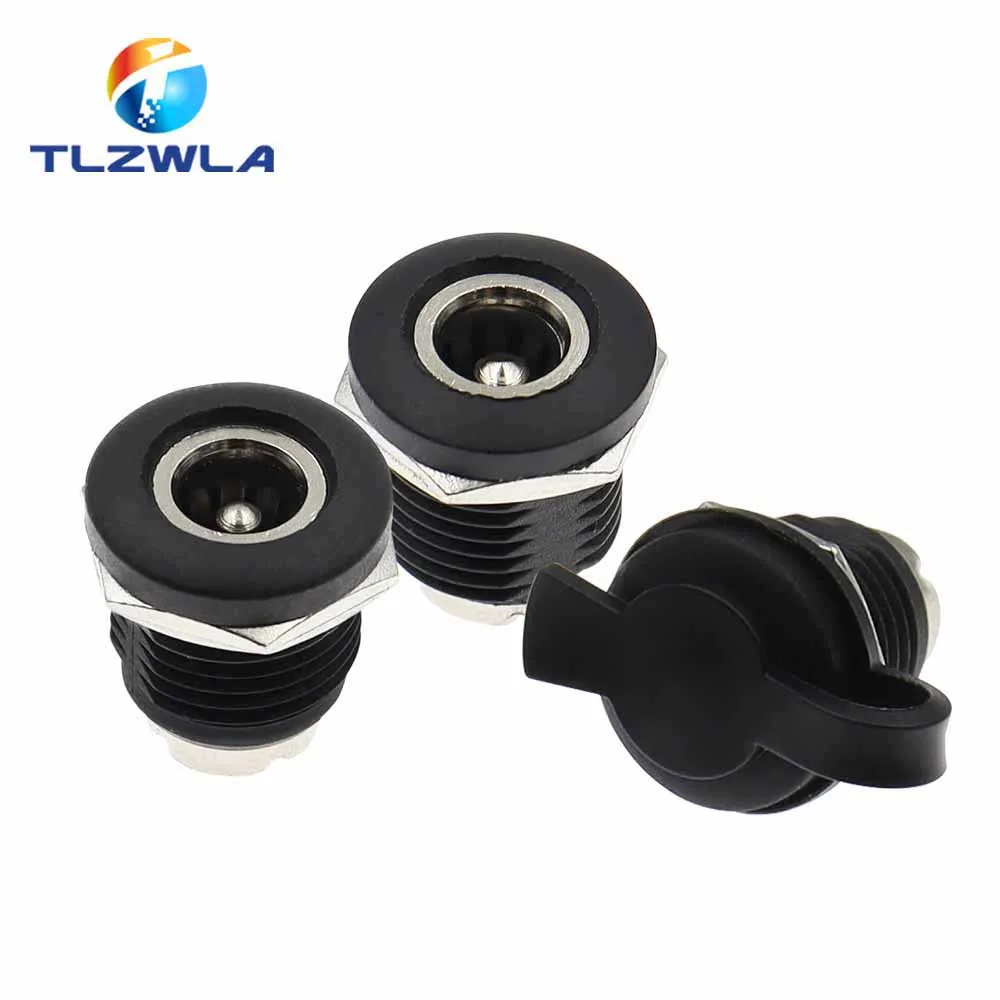 5PCS DC-022D 5.5*2.1mm / 5.5x2.5mm DC Power Plug Socket Connector With Nut Panel Mounting Jack Adaptor DC-022