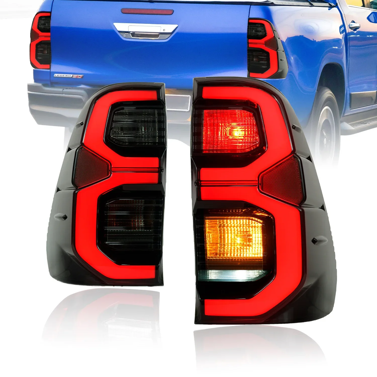 Car Styling for Toyota Hilux Tail Lights 2020 2021 Revo LED Tail Lamp Rocco LED TailLight DRL Brake Reverse auto Accessories