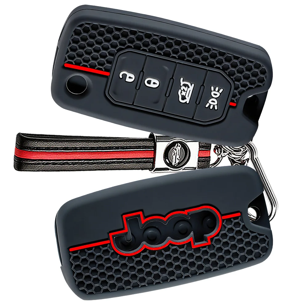 Protective Key Cover With Chain For Jeep Cherokee Compass Renegade Grand Commander For Dodge Journey Challenger JCUV Precise Fit