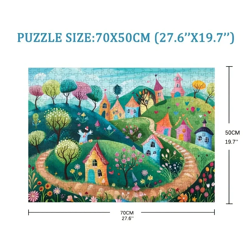 70cm*50cm 1000 Pcs Colorful Trails Jigsaw Puzzle High Difficulty Rectangular Paperboard Puzzle for Office and Home Wall Decor