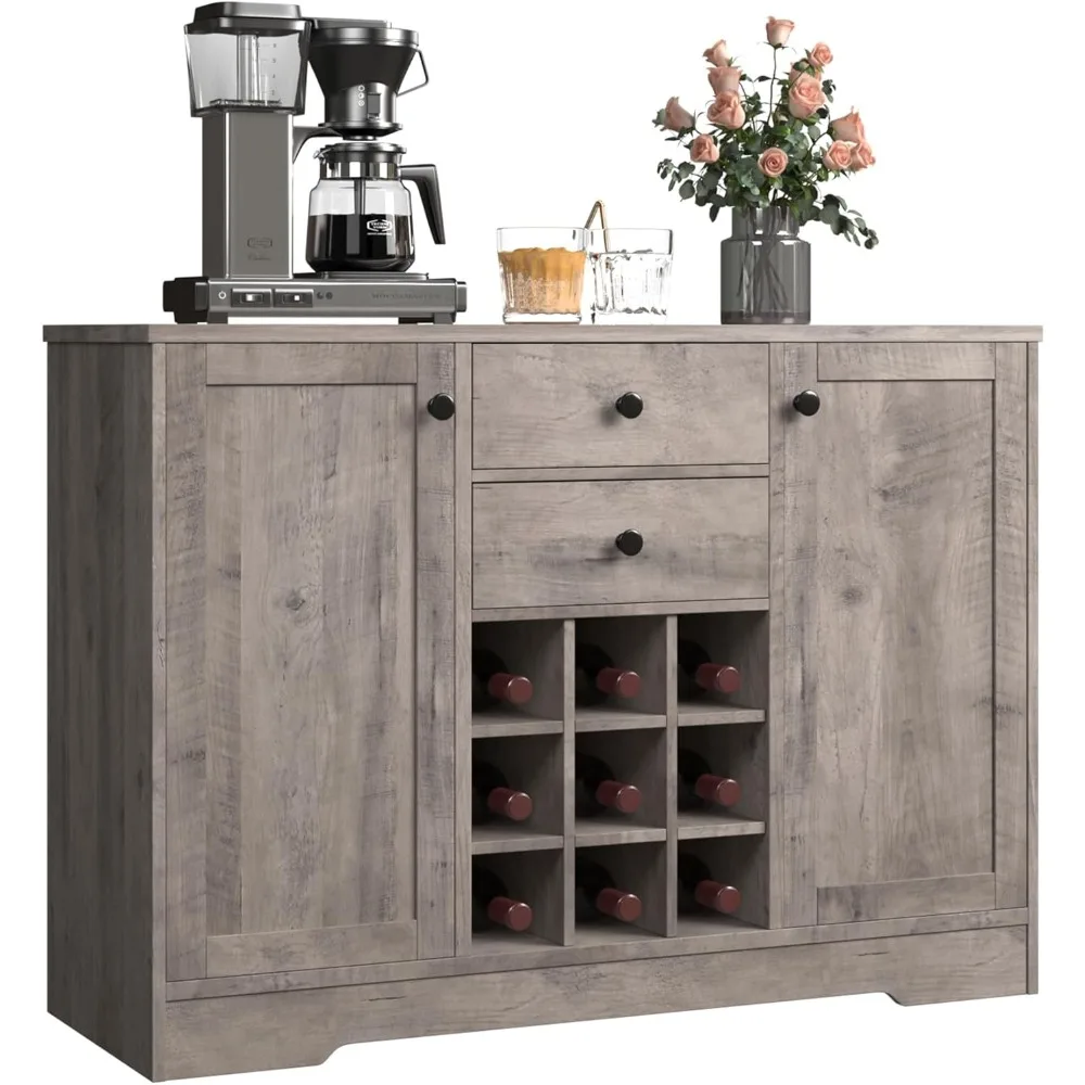 

Coffee Bar Cabinet, Kitchen Buffet Storage Cabinet with Storage, 43.3’ Buffet Sideboard Bar Cabinet with Drawers, Adjustable She
