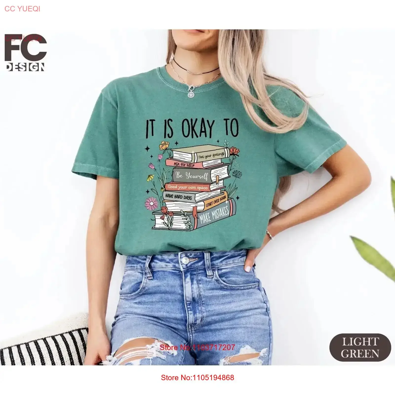 It Is A Okay T Shirt Mental Health Teacher Book Lover Motivational Encourage Depression SweaT vintage Washed
