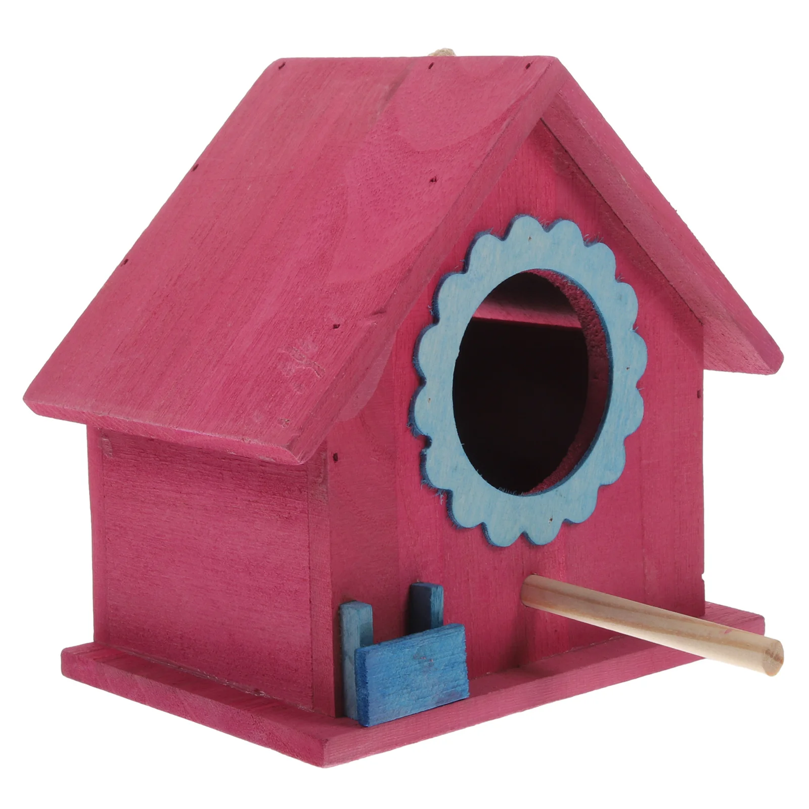 

Wooden Bird House Creative Hanging Feeder Sturdy Attracts Birds Hemp Rope Outdoor Decoration Gift Ideas Wooden Nest