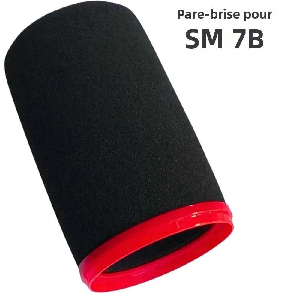 okrinos Filtre en mousse pour microphone Shure SM7B/SM7dB, couvercles de filtre anti-pop noirs - Remplacement du pare-vent à anneau de base rouge RK345