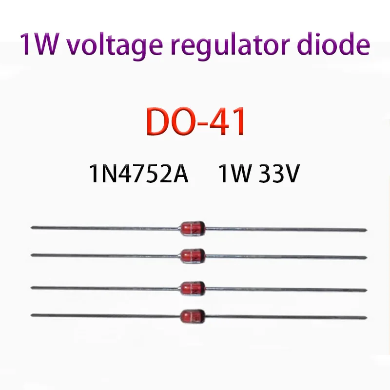 

Voltage regulator diode 1N4752A 1W 33V directly inserted into DO-41 voltage regulator glass tube 100PCS