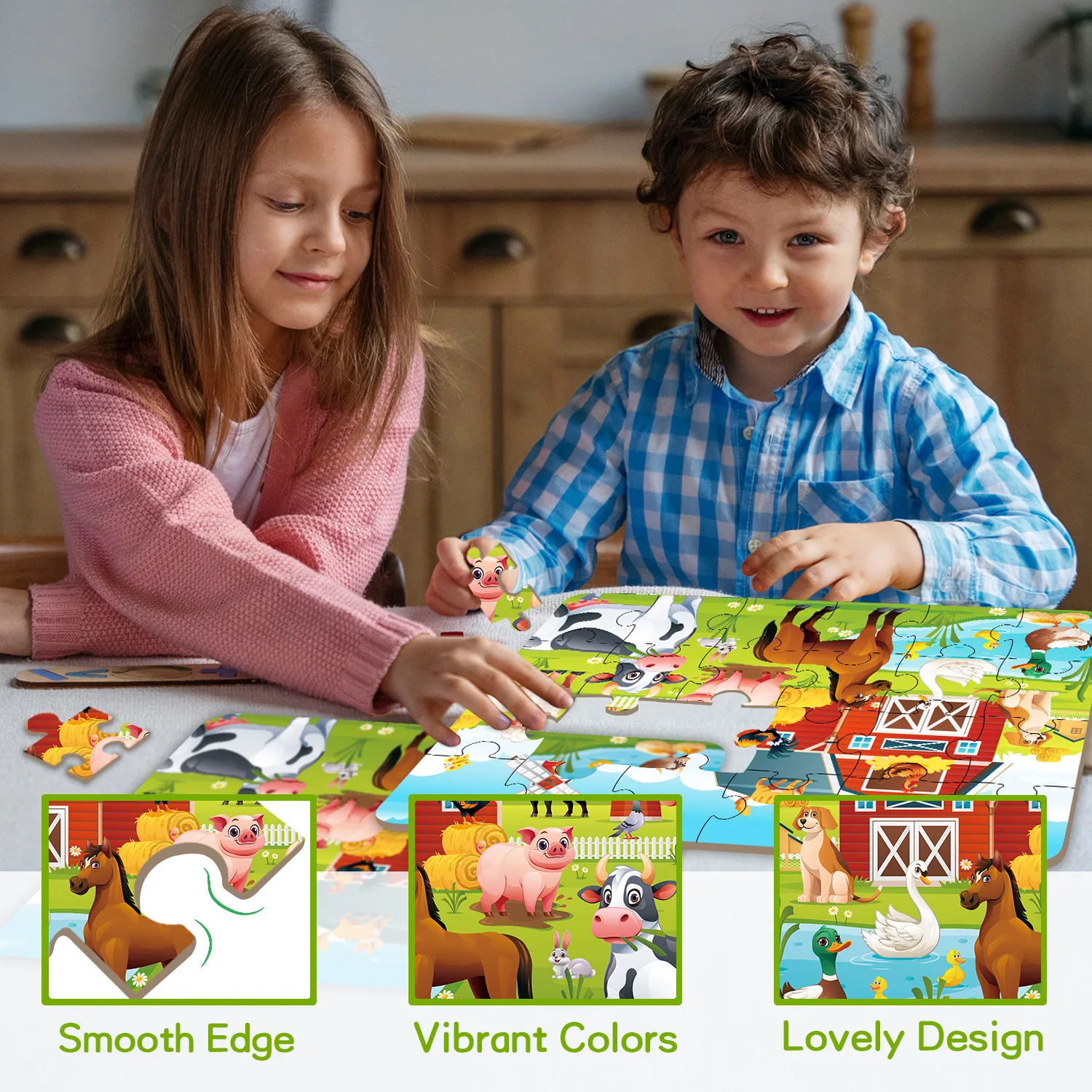 Puzzle pour enfants de 3 à 6 ans, éducation précoce dos brittop, jouet bricolage dessin animé animal dinosaure océan scène papier