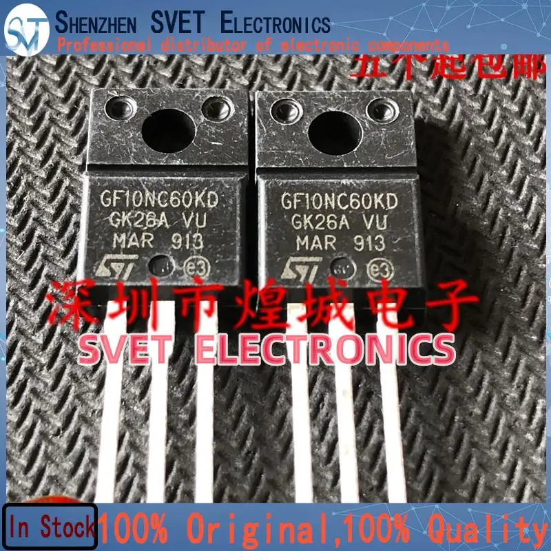 10PCS-50PCS  GF10NC60KD STGF10NC60KD  TO-220F 600V 6A  Original In Stock Fast shipping