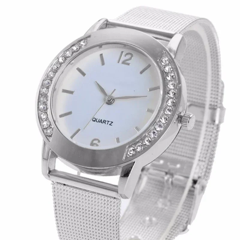 Luxury Watches Women Crystal Golden Brand Stainless Steel Bracelet Analog Quartz Wrist Watch Dress Clock