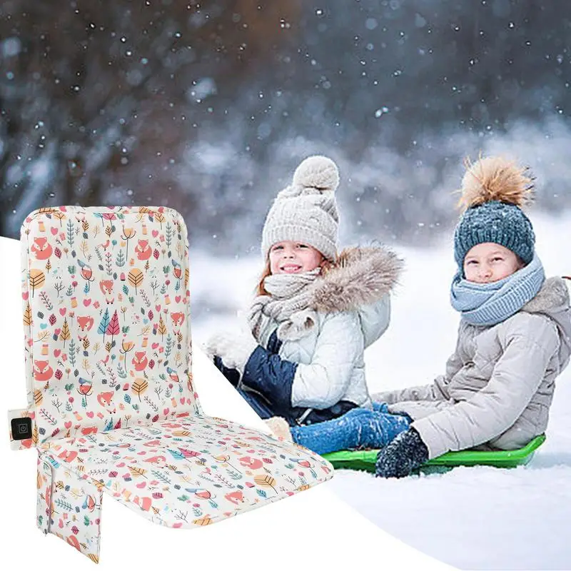 

Foldable Heated Stadium Seat Cushion Portable Outdoor camping children's storage high back waterproof heated two-fold cushion