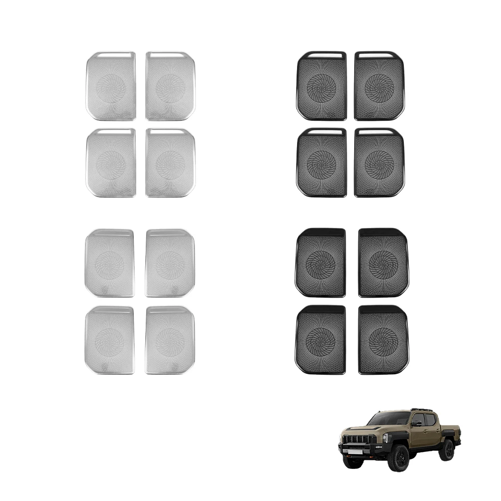 4Pcs Stainless Steel Door Speaker Decor Cover Trim For Kia TASMAN 2025 2026 Audio Sound System Interior Car Accessories
