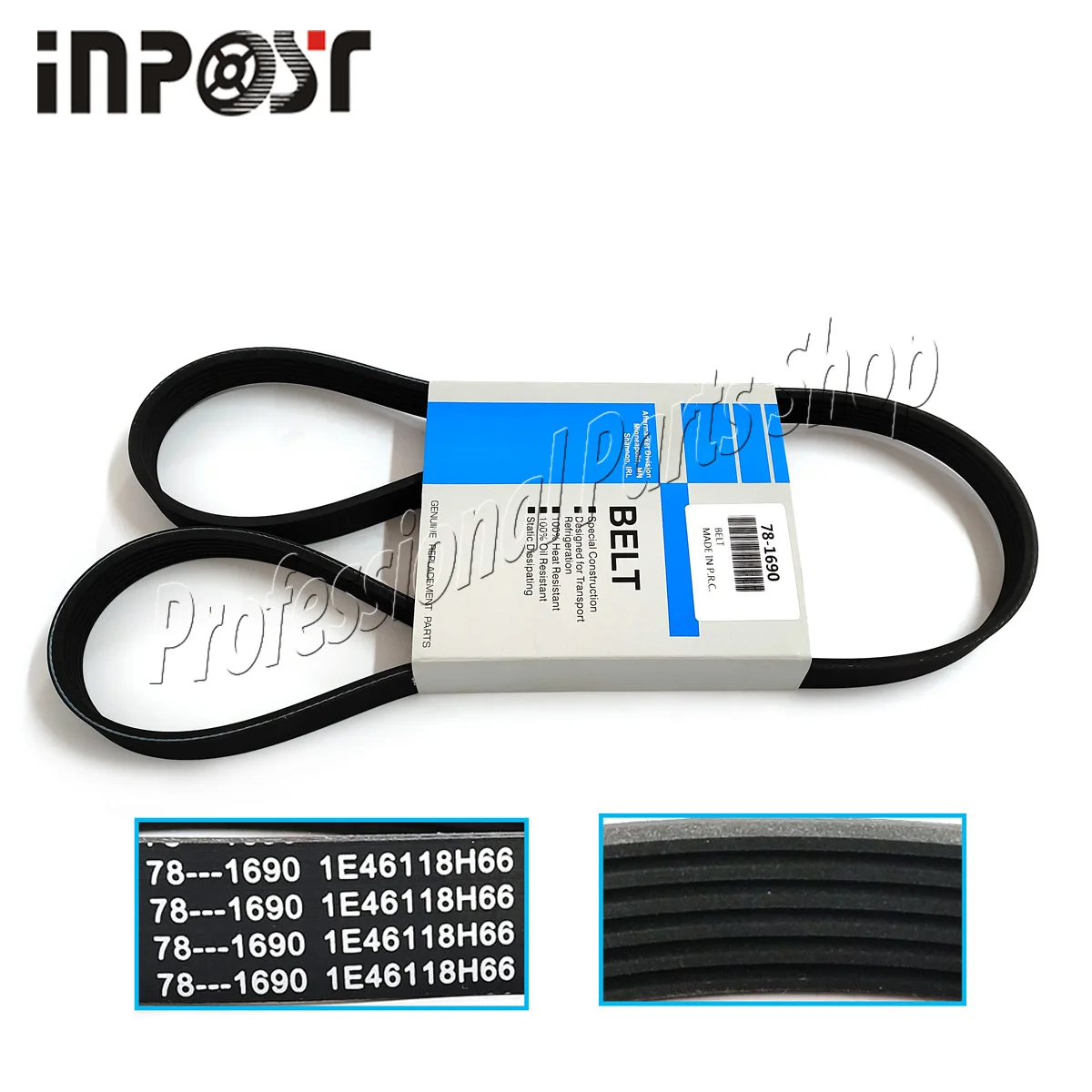 

78-1690 Electric Motor to Compressor Belt for Thermo King T-1000R