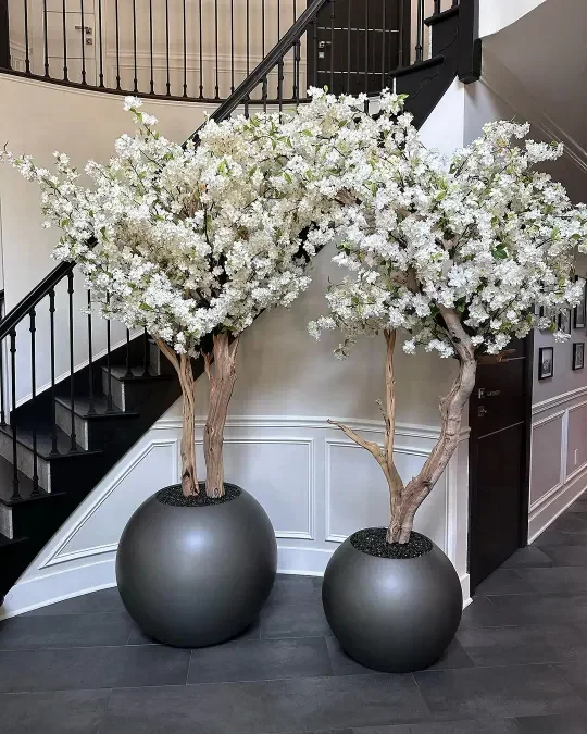 Latest Hot Sale Custom Made Pink White Artificial Cherry Blossom Tree for Home Indoor Decor