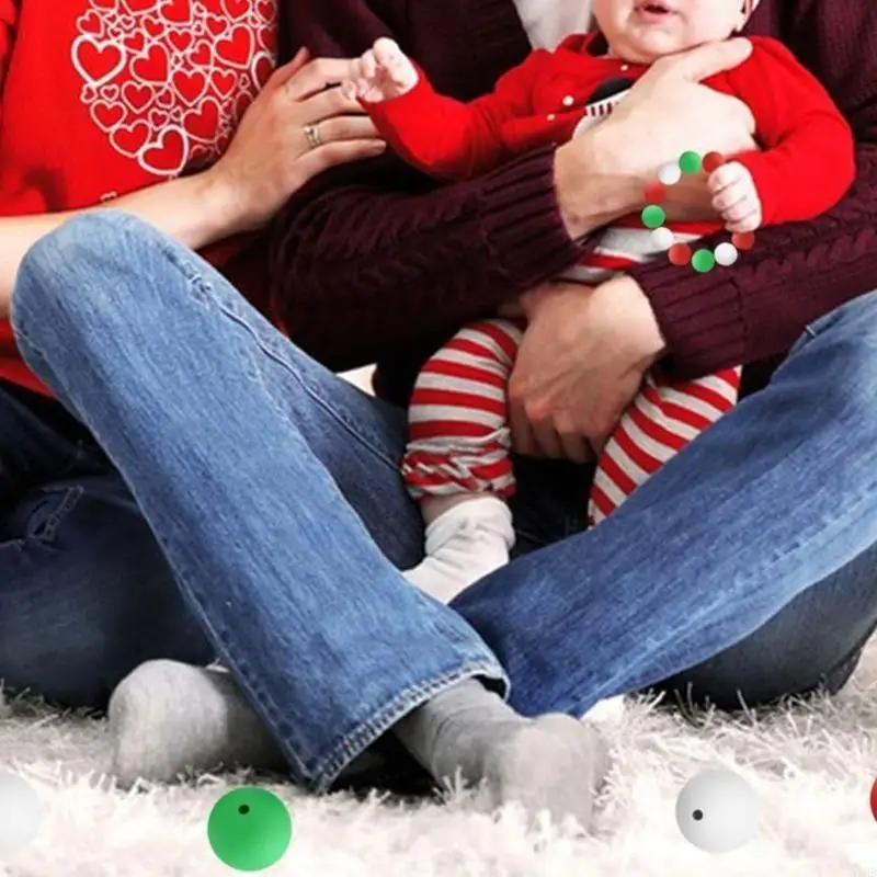 Perles silicone 60pcs Perles Noël 5 mm pour les clés fabriquant des perles silicone rond en vrac perles d'artisanat