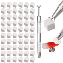 LULAA Nail Art Sponge DIY Gradient Nail Brush 50 Pieces Mini Sponges and Sponge Grabber Nail Art Tools Professional Accessories