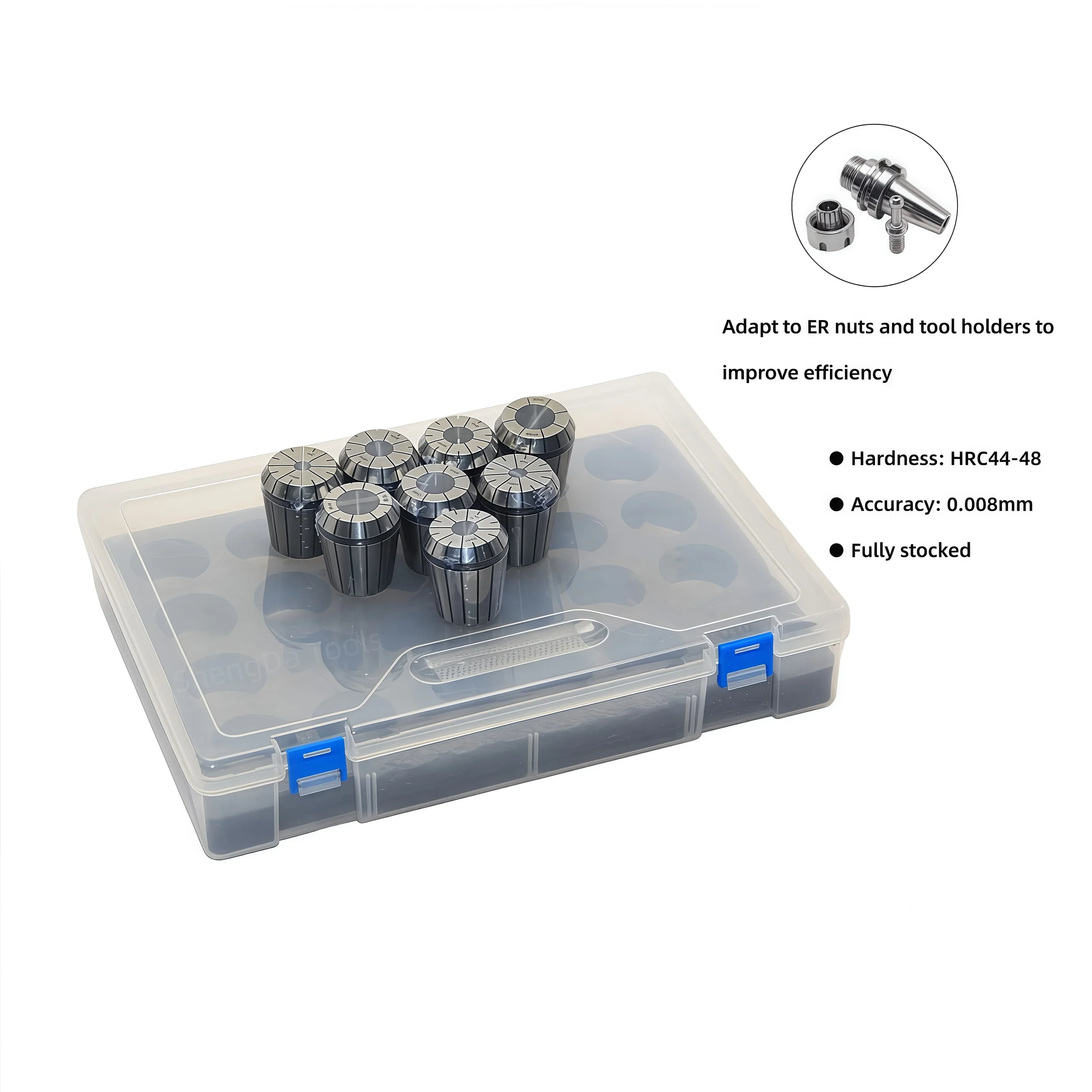 

2026 Shengda ER40 Stable Clamping Force Collet Set for Heavy-Duty Engraving and Milling Machines Machine Tools Accessories