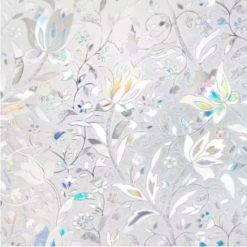 Frosted Matte Office Privacy Window Film, Light Permeable Anti-View Glass Window Film Non Transparent Window Cover for Office Pa view 5