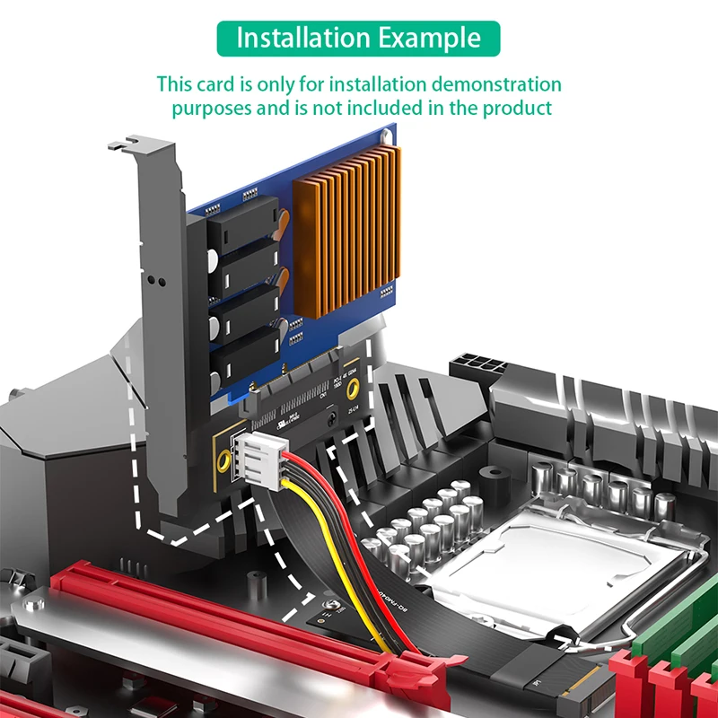 M.2 مفتاح M 4.0 إلى PCI-e 4.0 4X 180 درجة محول بطاقة الناهض تمديد كابل NVME 4.0 إلى PCIE PCI Express 4X موسع لسطح المكتب