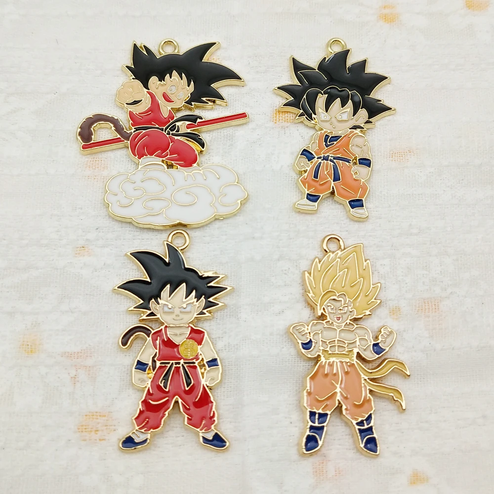 10pcs Anime Cartoon Charm Jewelry Accessories Diy Making Earring Phone Keychain Bracelet Pendant Craft Alloy Metal Gold Plated