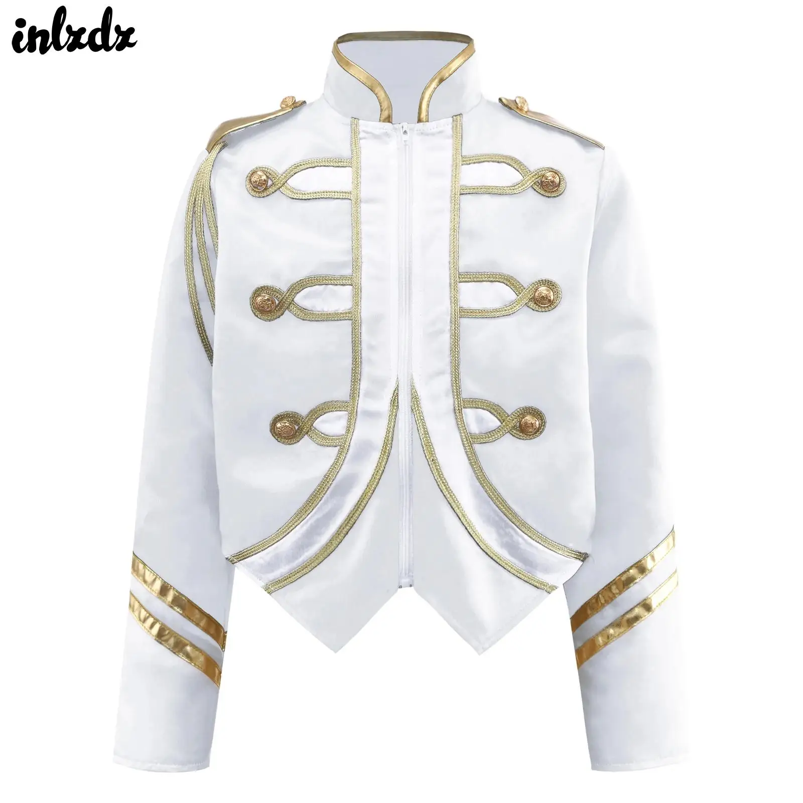 meninos-circo-ringmaster-traje-trompete-guarda-de-honra-equipe-manga-longa-zip-up-casaco-tambor-uniforme-contraste-cor-marchando-banda-jaqueta