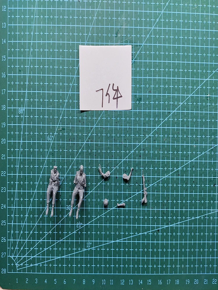 Kit de modèle de chaise de figurine d'officier de fantaisie moderne, soldat non assemblé, équipage de 2 hommes, résine, non peinte, 1/48