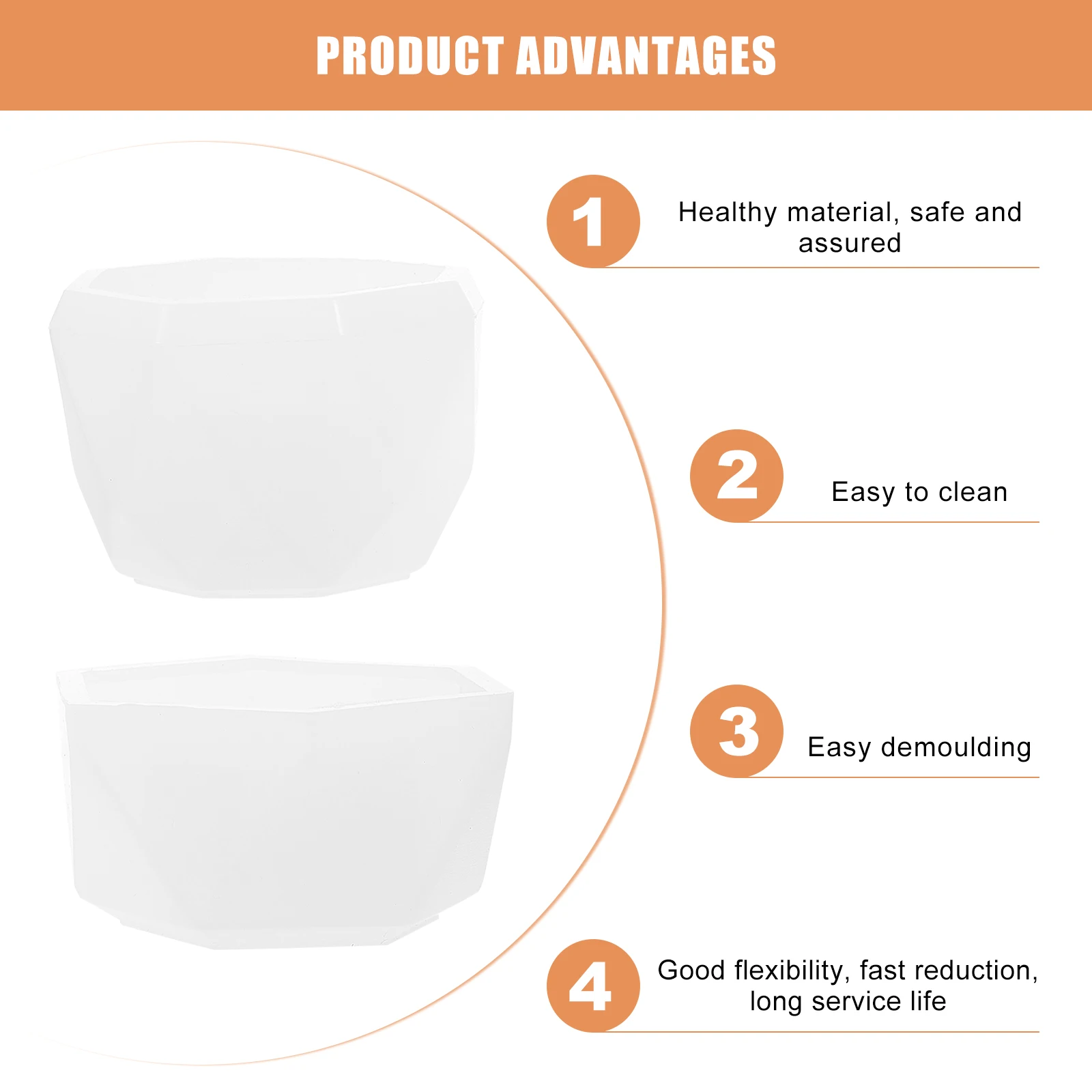 

2 pcs Crystal Resin Molds Diy Flowerpot Mold Non-Stick Plant Pot Mold For Handicraft Creative Art Craft Making Easy Clean