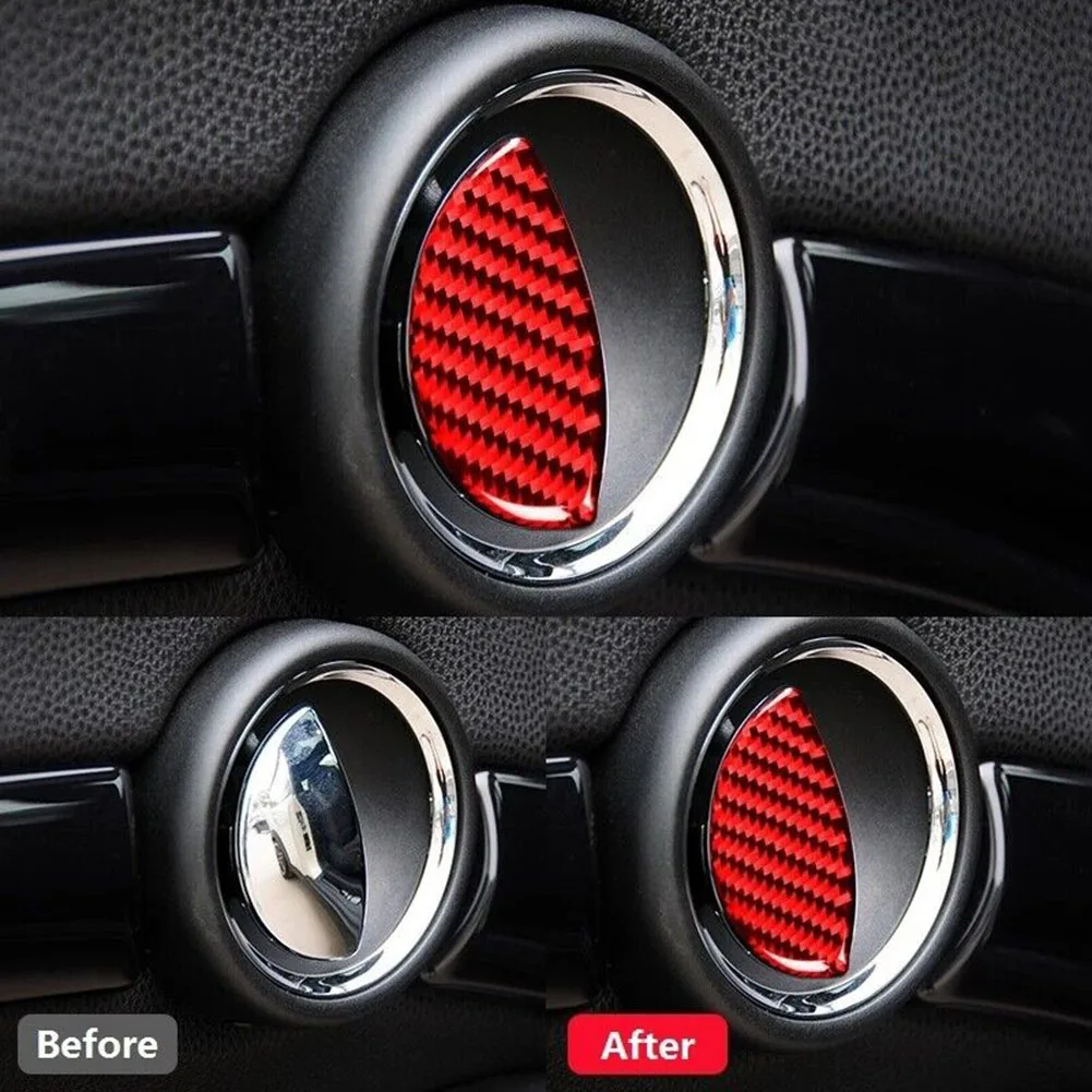 for R R for mini For Cooper for mini For Cooper for Red Carbon Fiber Easy Installation Epoxy Coating Nice Textures Tape Attached