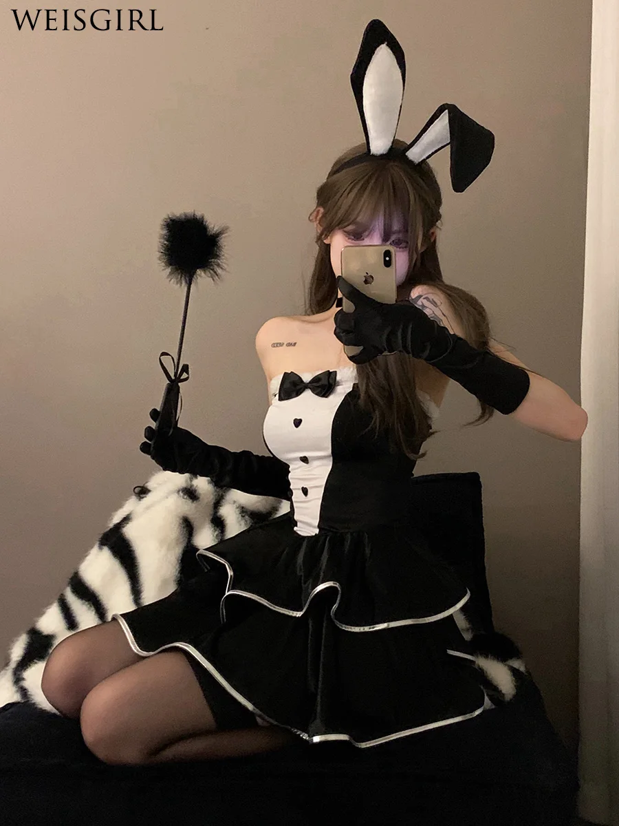 

Косплей, сексуальный наряд кролика, ночная вечеринка, униформа чистого желания, горничная, милое платье кролика на Хэллоуин