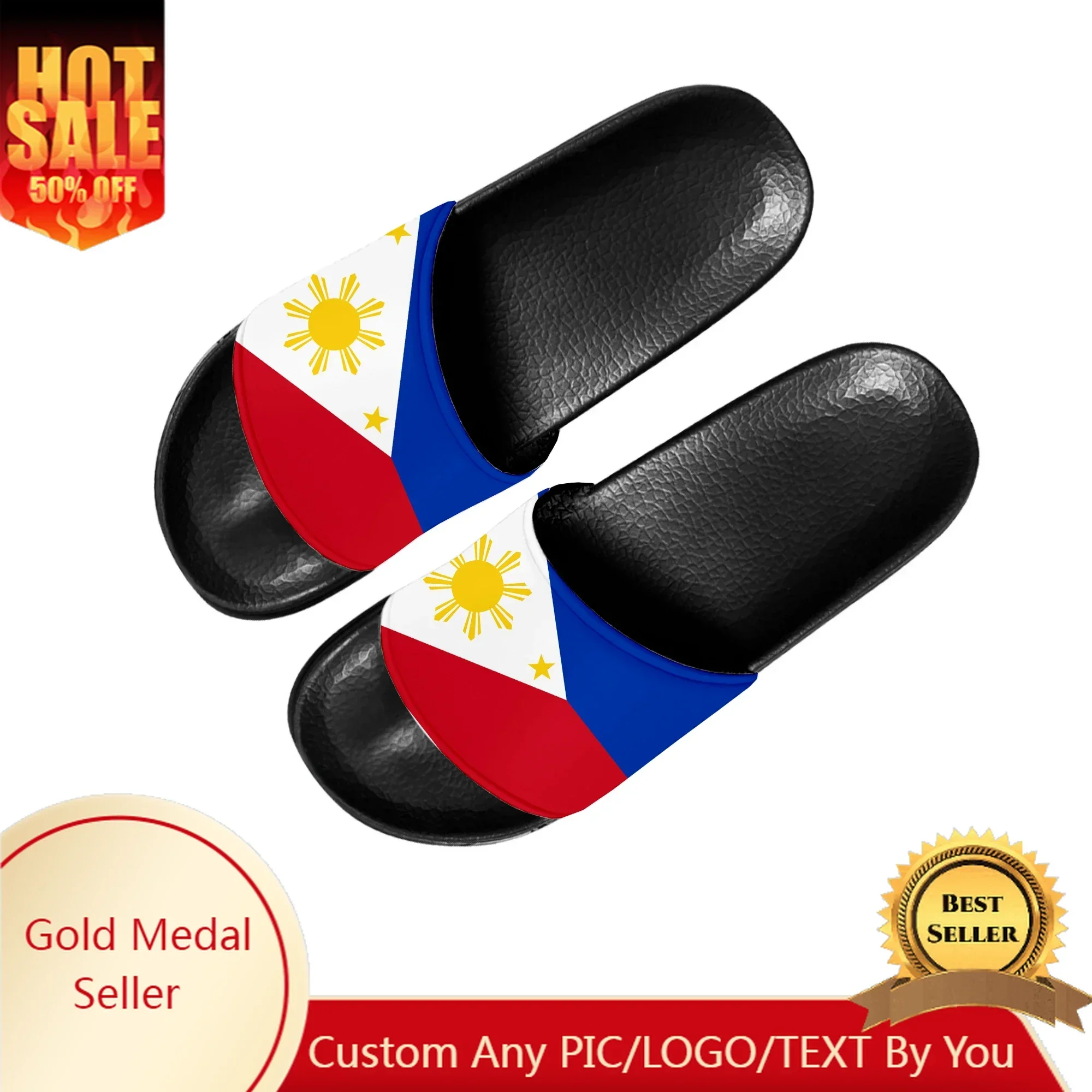 

Philippine Flag Slippers Home Water Shoes Men Women Teenagers Philippines Beach Pool Sandals Custom Made Summer Slipper