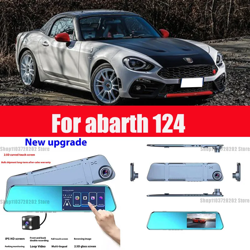 

For abarth 124 Mirror Camera for Car Touch Screen Video Recorder Rearview mirror Dash Cam Front and Rear Camera Mirror DVR