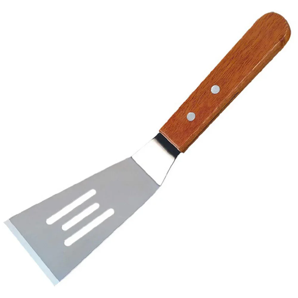 4PCS Kitchen Restaurant Stainless Steel Spatula Cooking Shovel with Wood Handle Cooking Spatulas Cookware for Japanese Cuisine