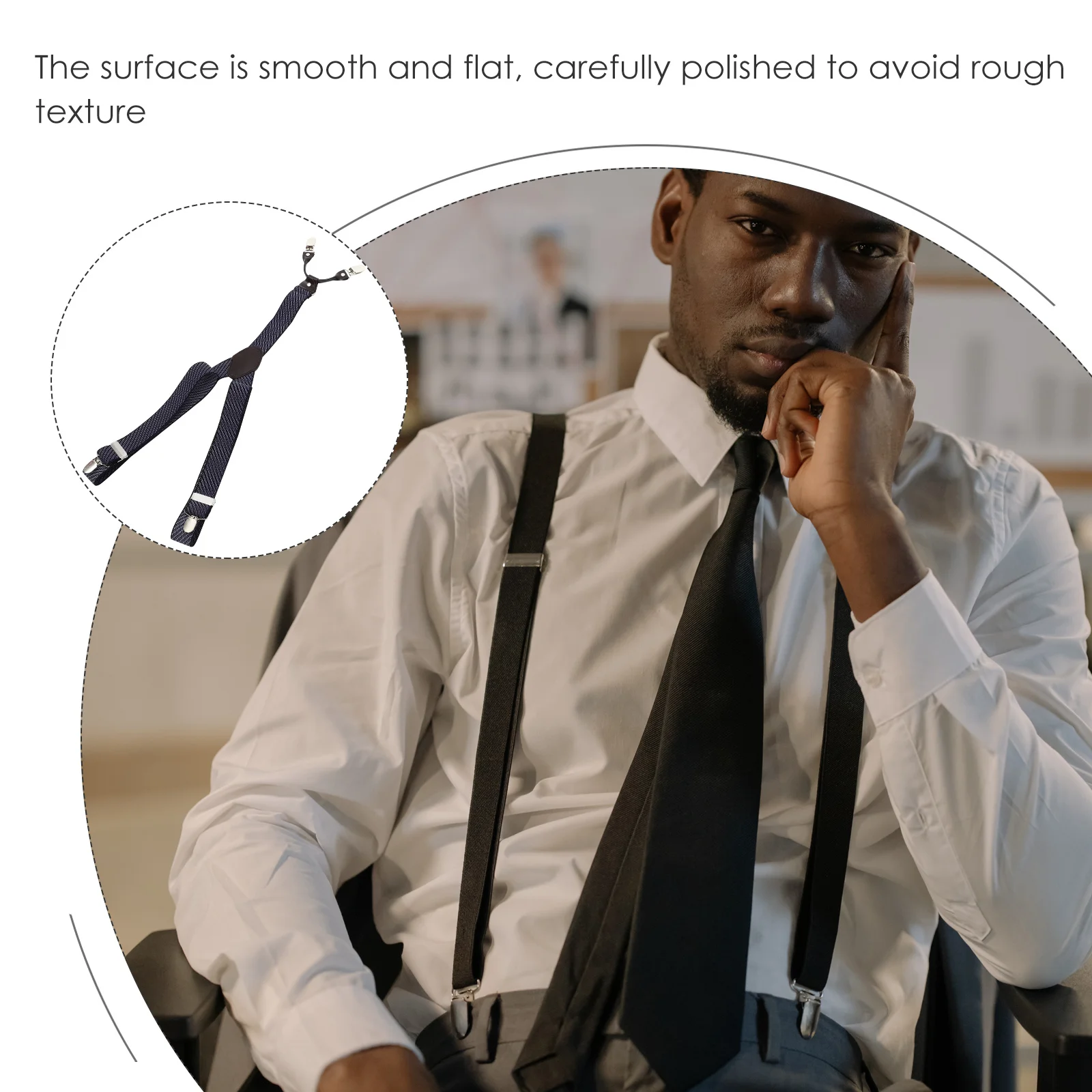 حزام مطاطي عالي التحمل للرجال، حمالة مريحة قابلة للتعديل للرجال، بنطلون جان بانت، مشبك حزام #1