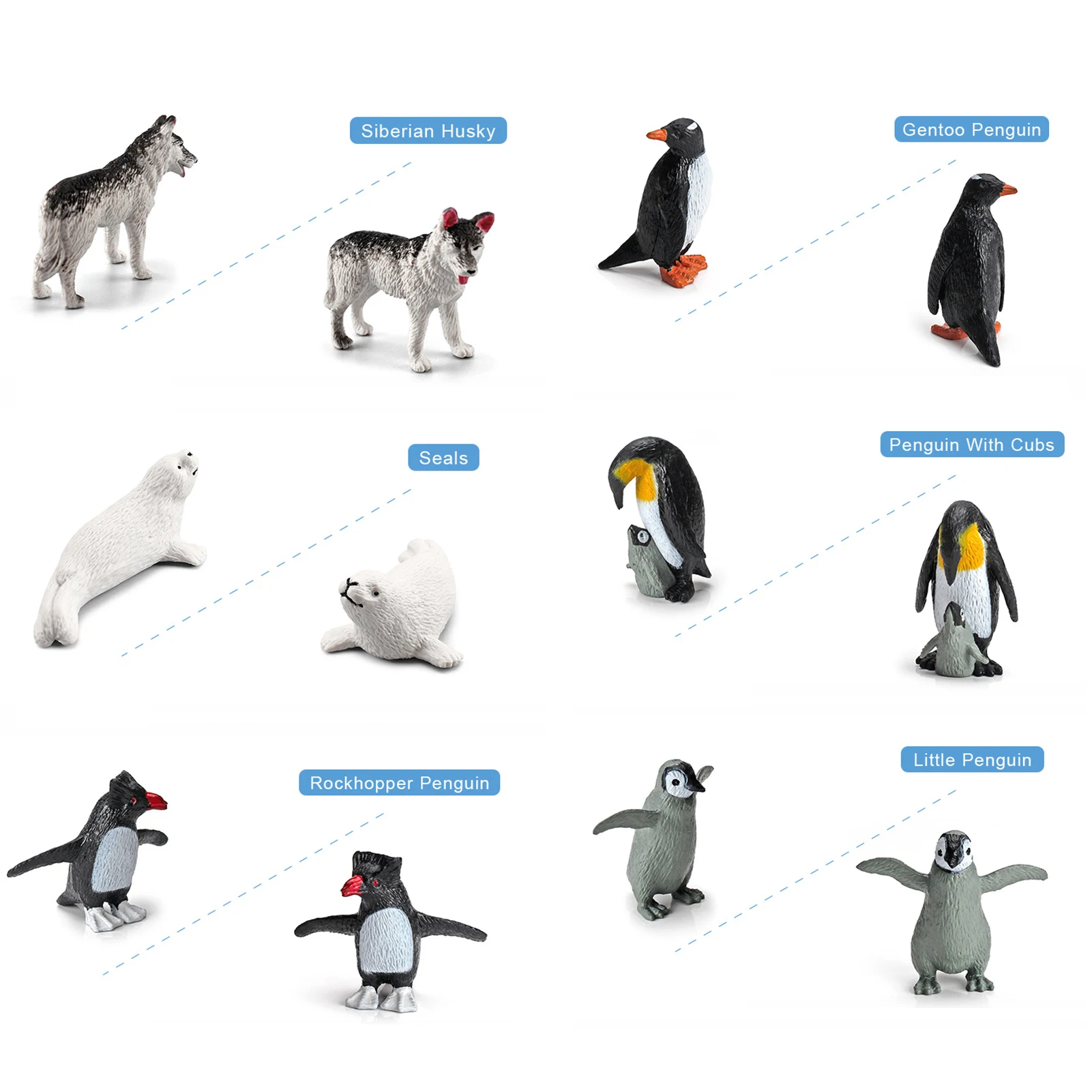 Simulation Arctic Animals Figures Penguins North Pole Bear Dolphin Action Figurines Collection Model Toys For Children Gifts