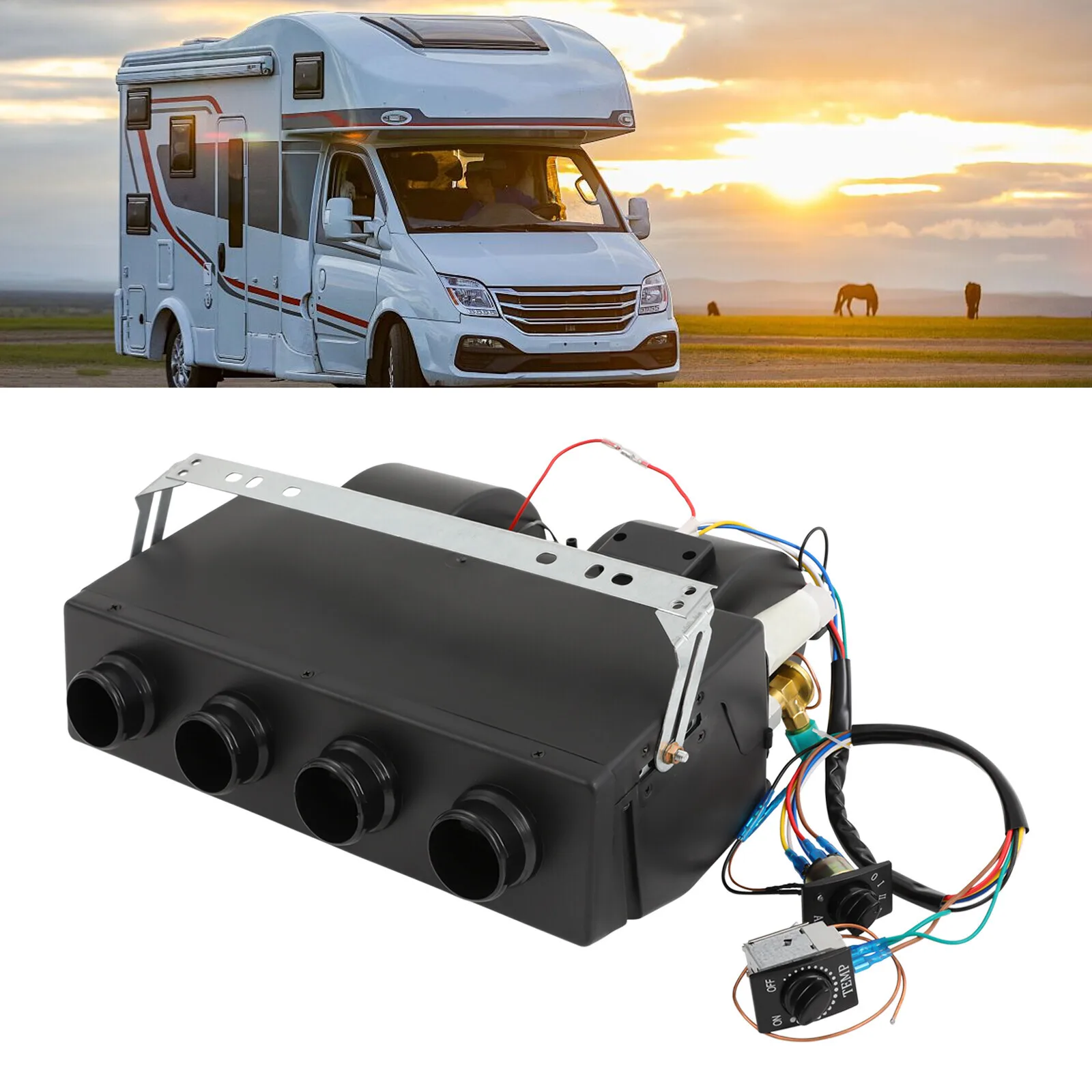 

Universal Truck AC Evaporator Kit, 3300kcal/h High-Efficiency Cooling with 3-Speed Adjustment for Heavy Duty Vehicles & RVs