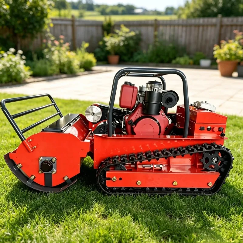 High-efficiency Remote-controlled Tracked Lawn Mower, Suitable for Mowing Projects on Farms, Ranches, and Parks.