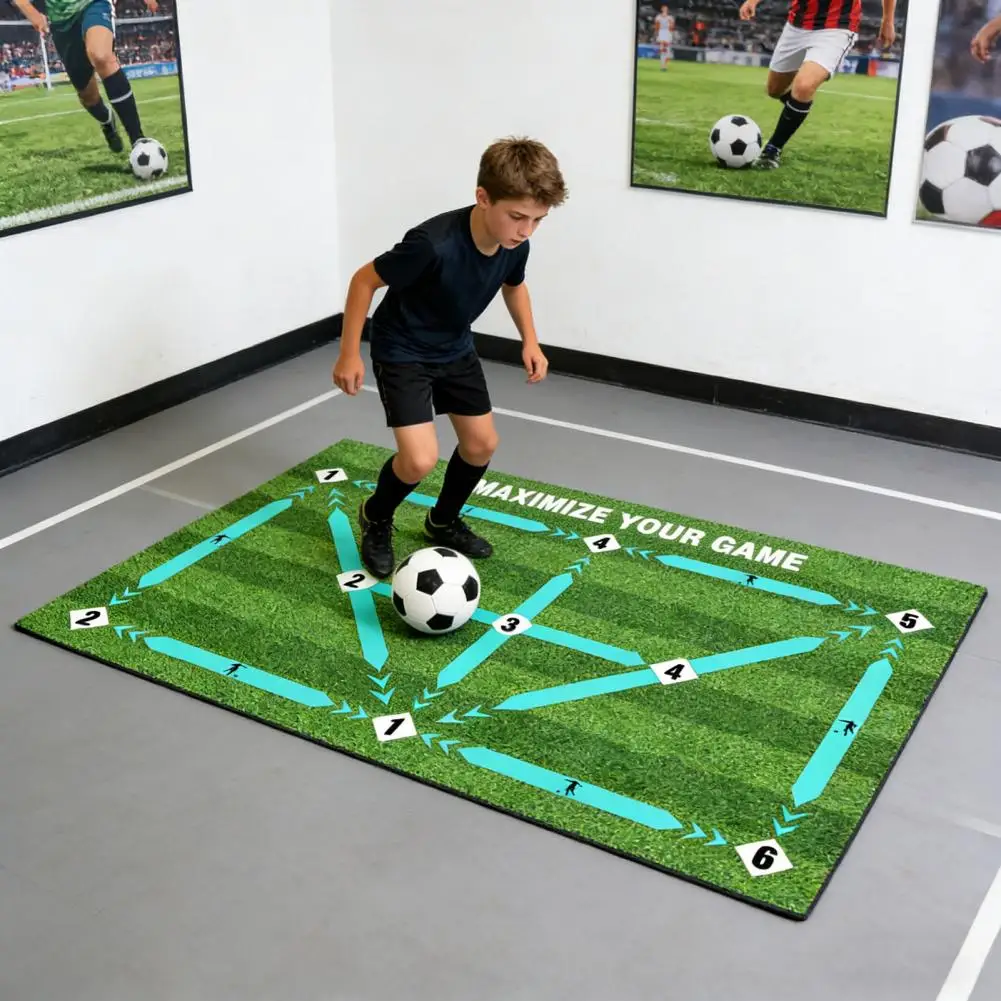 Soccer Foot Step Training Mat Non-Slip Low Noise Football Training System Mat Agility Footstep Training Mat For Dribbling Home