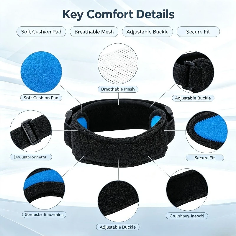 1PC Patella Kneecap Band Adjustable Silica Gel Knee Tendon Strap Protector Knee Pad Running Sports Cycling Gym Knee Support