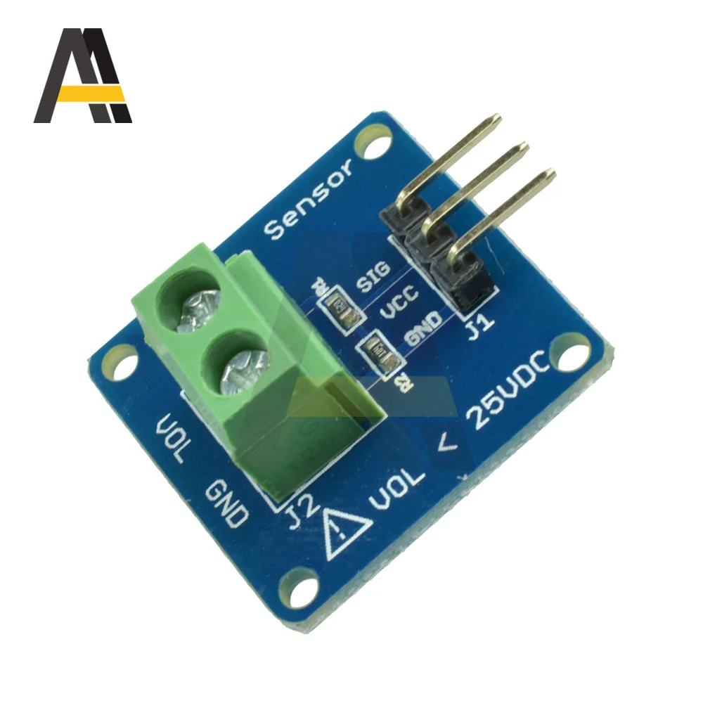 Modulo sensore di tensione cc ad alta precisione modulo di rilevamento del divisore di tensione del rivelatore di tensione 25V compatibile per Arduino