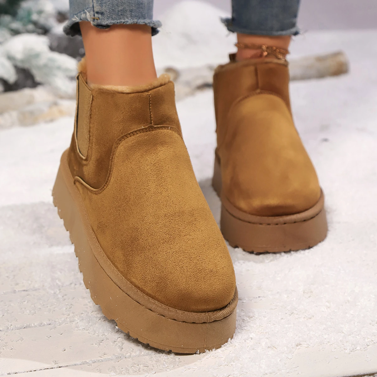 

Новинка 2023 года, женские ботильоны, хлопковая обувь большого размера, женские зимние модные теплые полусапожки, зимние сапоги, резиновая удобная обувь