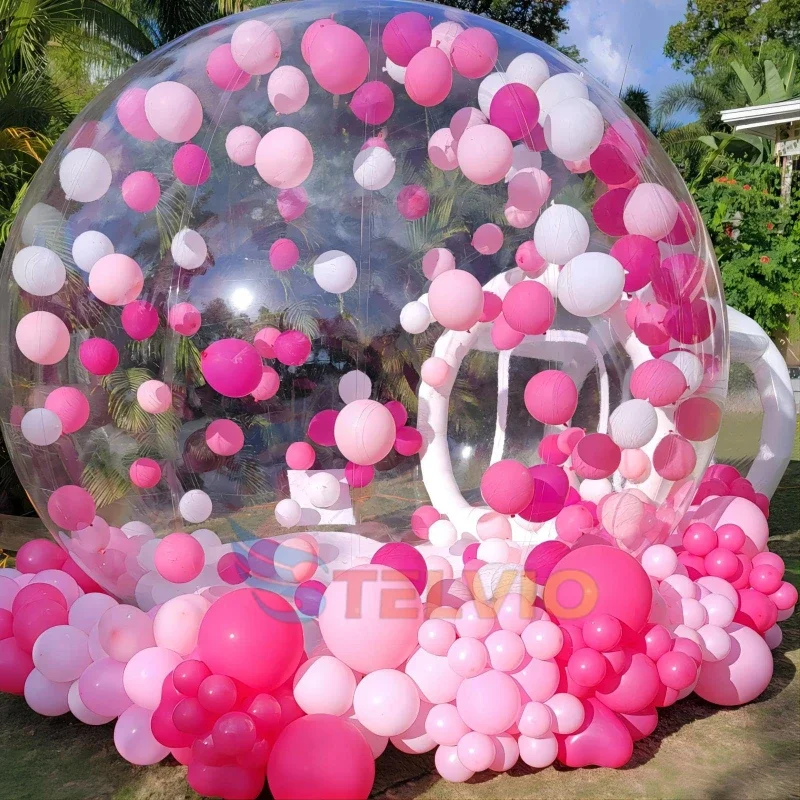 Tenda pesta tiup PVC dome IGOO hotel 13 kaki, tenda berkemah luar ruangan bening transparan balon Rumah gelembung