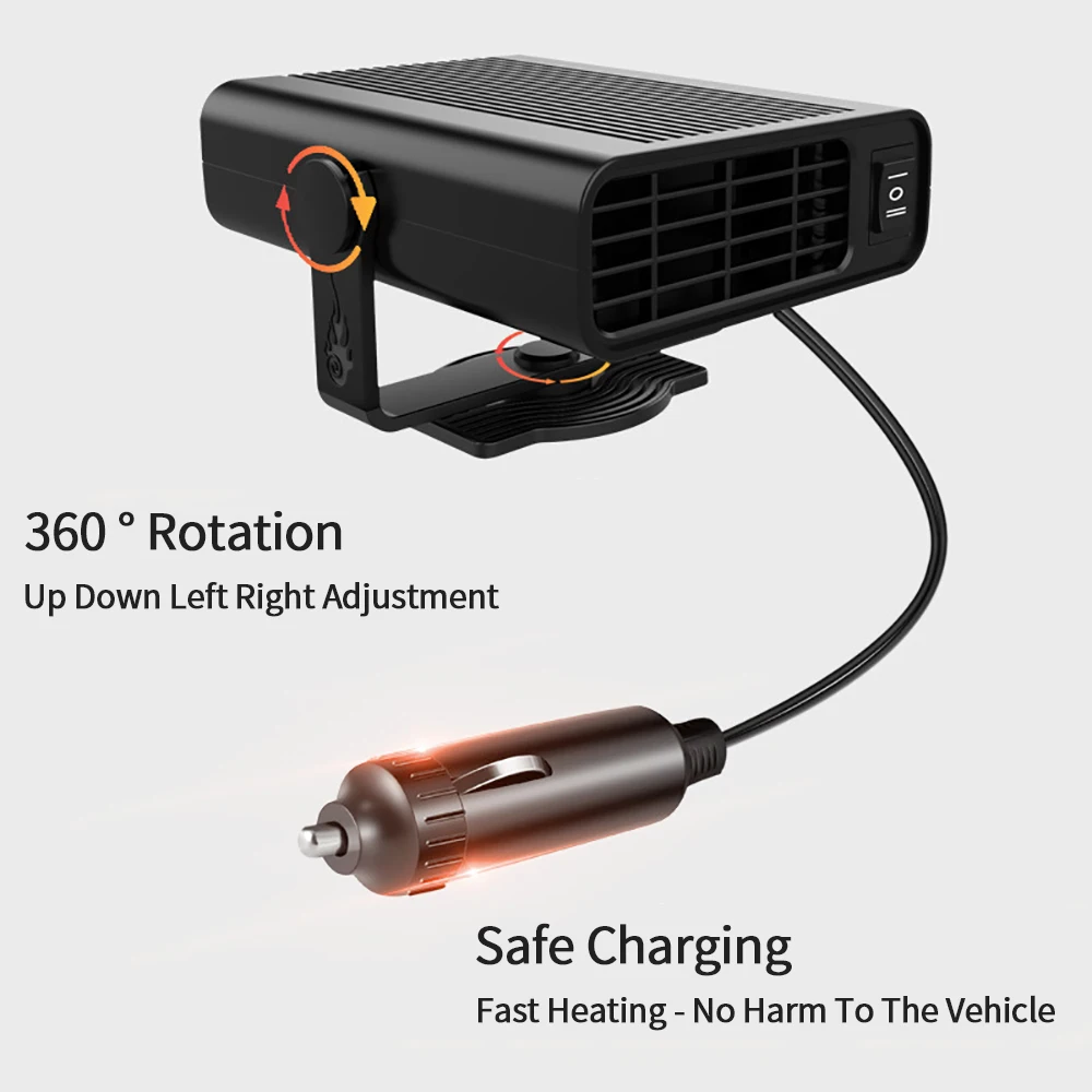 

12V/24V 120W Car Heater Electric Cooling Heating Fan Portable Electric Dryer Windshield Defogging Demister Defroster Heater Fan