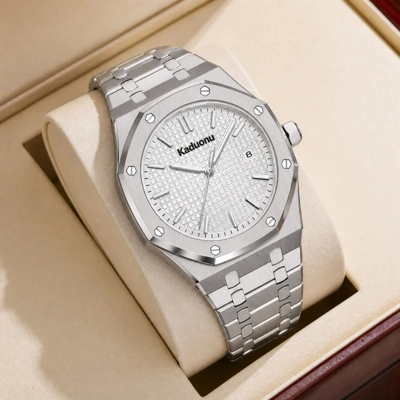 Men's Octagonal Design Quartz Watch