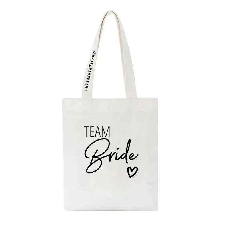 Bachelorette Party Print Shopping Canvas Bag Wedding Female Shoulder Bag Team Bride Graphic Bachelorette Women EVJF Handbag