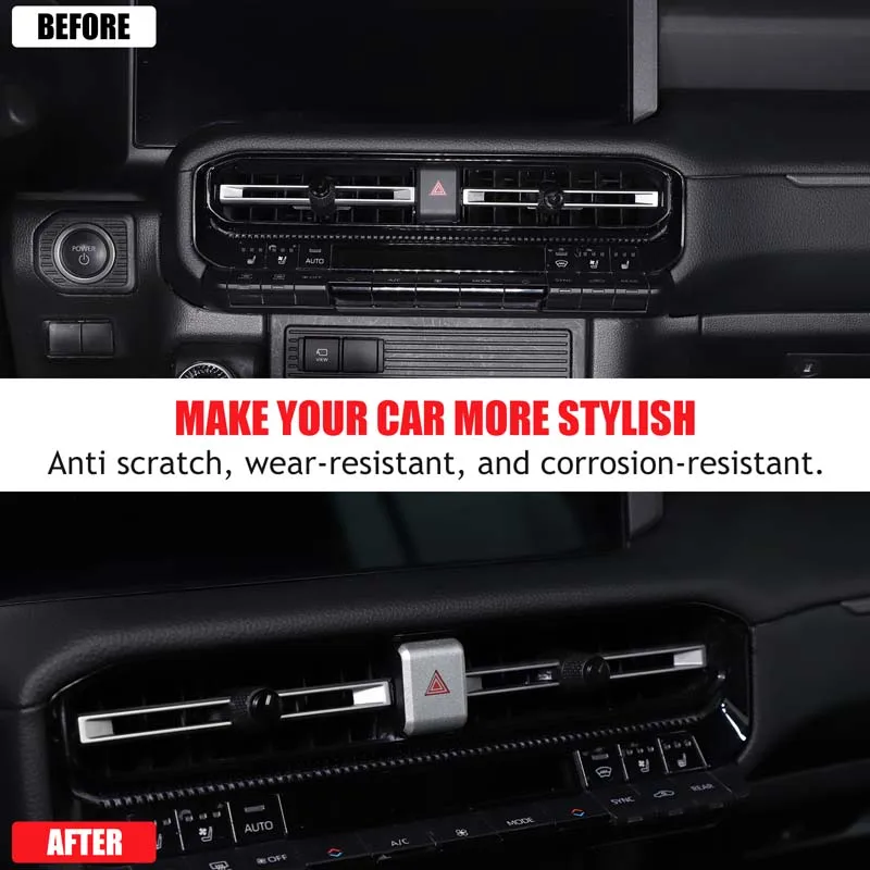 

Stainless Steel Silver For Toyota Land Cruiser Prado 250 LC250 2024+ Car Double Flash Button Decorative Sticker Car Accessories
